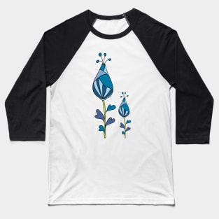 blue decorative flowers Baseball T-Shirt